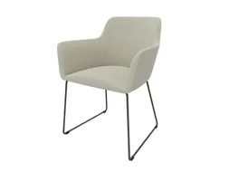 Bezoekersstoel Sledeframe Ronde Buis Donkergrijs Beige