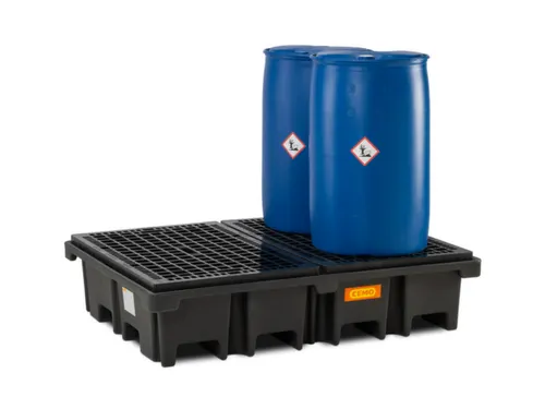 PE-opvangbak,v. 4x200l vat,opvangvol. 425l,HxBxD 390x1670x1270mm