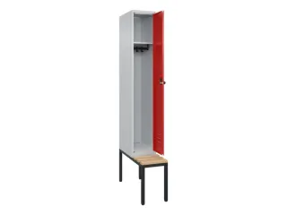 locker met bank,HxBxD 2120x300x815mm,1vak,vak B 300mm,draaigrendel - 2