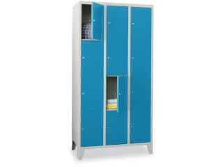 lockerkast,HxBxD 1850x900x500mm,3x4vakken,RAL7035,front RAL5012 - 2