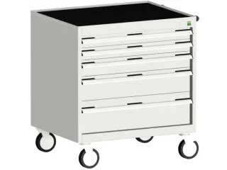 ladekast verrijdbaar 880x800x525mm 5laden romp RAL7035 front RAL7035 - 1