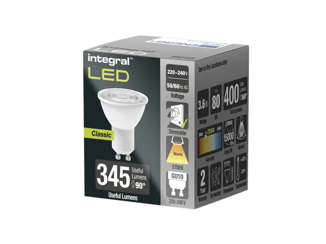 Ledlamp Integral GU10 2700K warm wit 3.6W 400lumen