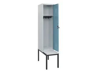 locker met bank,HxBxD 1950x400x815mm,1vak,vak B 400mm,draaigrendel - 1