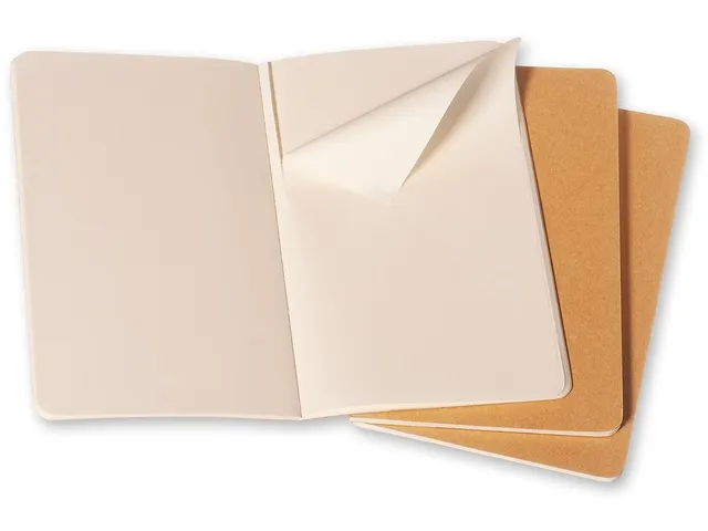 Schrift Moleskine 130x210mm blanco 160 pagina's 70gr kraft set à 3 st