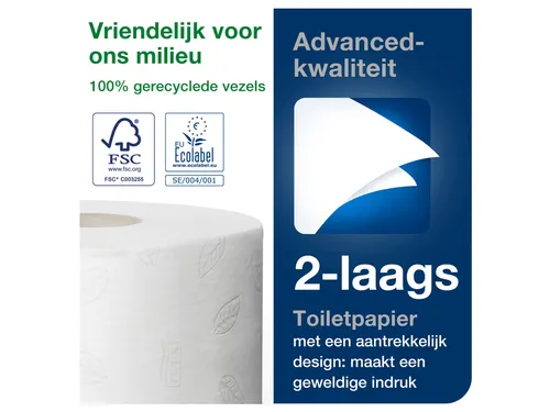 Toiletpapier Tork T2 120280 Advanced 2-laags 170m Mini Jumbo