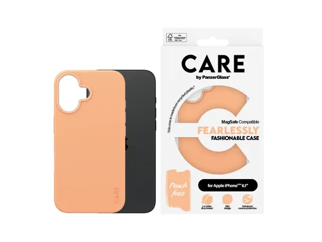 PanzerGlass CARE by Case Peachy w. MagSafe iPhone 16, Hoes, Appl
