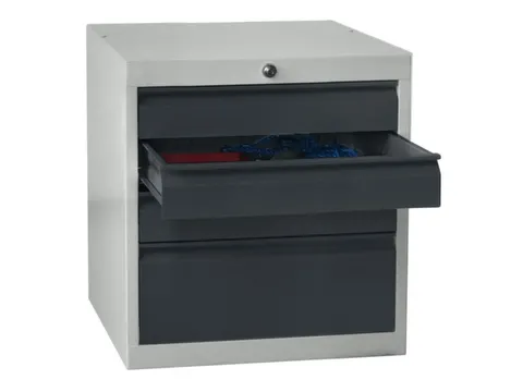 ladekast 600x500x600mm 4laden cilinderslot RAL7035 front RAL7016