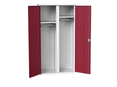 Lockerkast 2000x1050x550mm 2 vakken, dubbele vleugeldeur, RAL3004