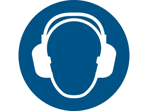 Pictogram bordje Djois Gehoorbescherming verplicht Ø200mm blauw