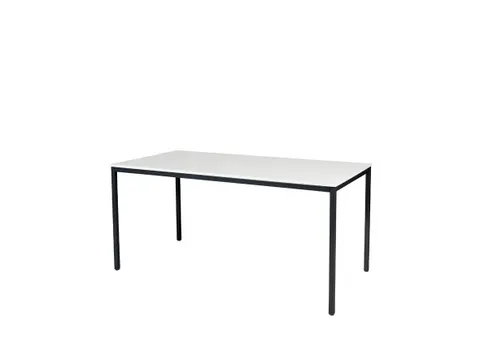 Domino Basic Tafel Vaste Hoogte 1600x800mm Grijs 25mm Zwart 4-Poots