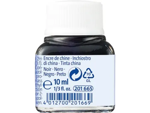 Oost-Indische inkt zwart, flesje van 10 ml