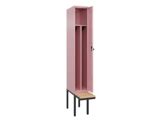 locker met bank,voor scheiding van kleding,HxBxD 2120x300x815mm,1vak - 1
