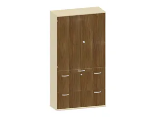 kantoorkast,HxBxD 1920x1000x430mm,decor romp esdoorn,decor front noten - 1