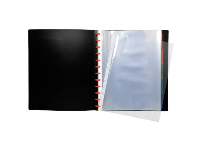 Protège-documents à anneaux Exavieuw PP A4 30 pochettes noir