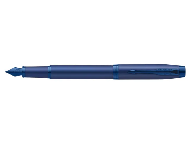 Vulpen Parker IM Monochrome Blue Stainless Steel Medium Blauwe inkt