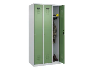 locker,HxBxD 1850x900x500mm,3vak,vak B 300mm,cil.-slot,staand op vloer - 1