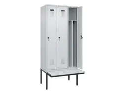 locker met bank,voor scheiding van kleding,HxBxD 2120x900x815mm,3vak