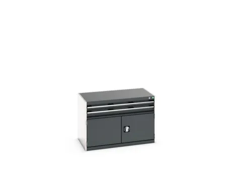 ladekast HxBxD 700x1050x650mm 2laden RAL7035 front RAL7016