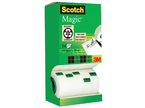 Plakband Scotch Magic 810 19mmx33m onzichtbaar mat 12+2 gratis