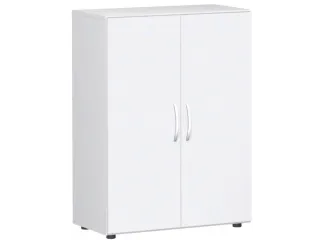 kantoorkast,HxBxD 1104x800x420mm,2xhouten vloer,3ordnerhoogte,romp wit - 1