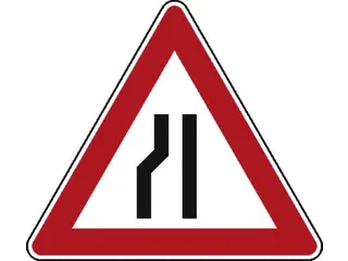 verkeersbord,links versmalde rijbaan,conform StVO,aluminium - 1