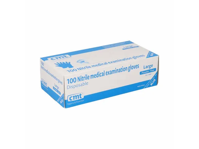 CMT Nitrile Handschoen Poedervrij Blauw Large 100st