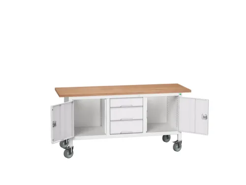 werkbank,HxBxD 830x1750x600mm,multiplexblad,uitrusting: 3laden,2kasten