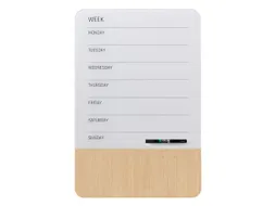 Glasmagneetbord Naga 40x60cm weekplanner GB wit/hout