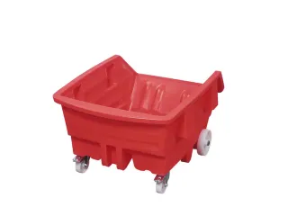 PE-kiepwagen,HxLxB 625x1320x920mm,0,3m³,draagverm. 150kg,rood,Wielen - 1
