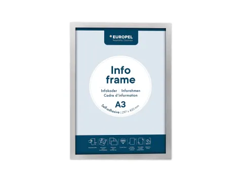 Infokader Europel zelfklevend A3 zilver