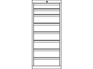 ladekast HxBxD 1200x1023x600mm 8laden slot RAL7035 front RAL7016 - 3