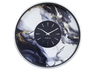 Wandklok NeXtime Marble Duo 48cm zilver metaal - 1