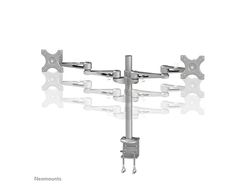 Monitorarm FPMA-D935D 2 Schermen tot 27 inch met Klem Zilver