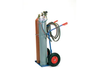 Flessenkar,draagverm. 150kg,2x40/50l fles,m. ketting,RAL5007 - 2
