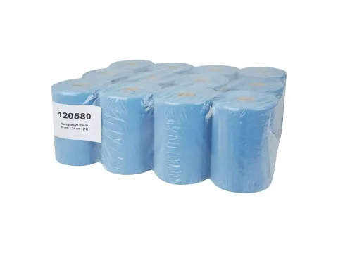 Handdoekrol Papier 120580 verlijmd CEL blauw 3-laags 12 Rol