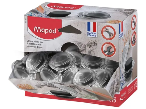 Kneedgum Maped display à 16 stuks zwart