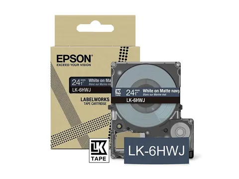 C53S672086 Epson 24mm marine wit LK-6HWJ lettertape mat 8m