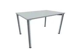 Vergadertafel Rechthoekig 72x120x80cm Lichtgrijs 4voeten Alu