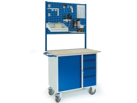 montagewagen,draagverm. 400kg,laadvl. LxB 1000x600mm,houtplaat