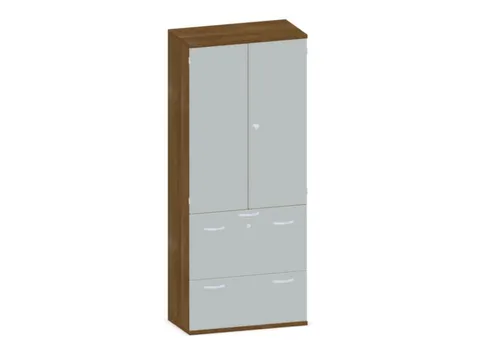 Kantoorkast 1920x800x430mm Decor Romp Noten Decor Front Lichtgrijs