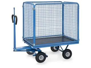 Handtrekwagen 6443PZ 450kg 1135x795mm draadgaas polyurethaan trekoog - 1