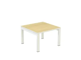 Bijzettafel 400X600X600Mm Vierkant Beuken 4Voeten Wit Vierkante Buis - 1