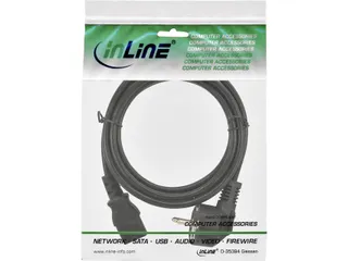 Kabel inLine STROOM C13 recht - CEE7/7 haaks 1,8 meter zwart - 2