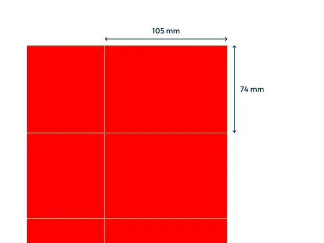 Gekleurde Etiketten 105x74mm Fluor Rood 42320