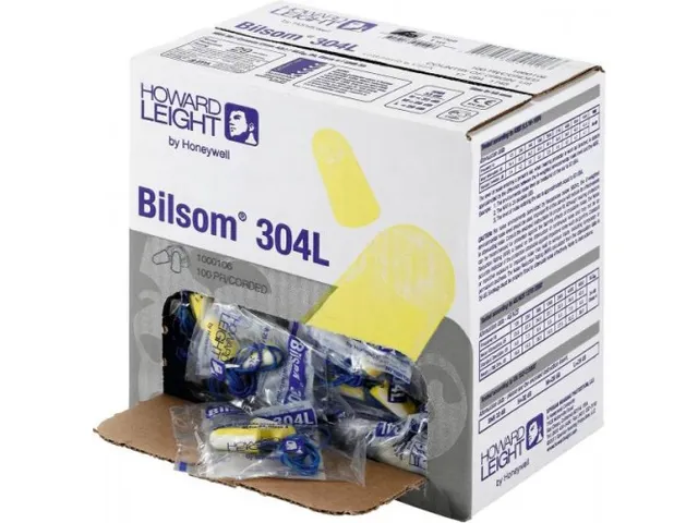 Bilsom 304L Disposable oordoppen met koord Maat L Geel 100 paar