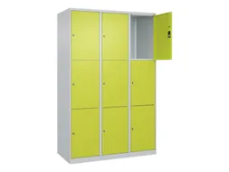 lockerkast,HxBxD 1850x1200x500mm,3x3vakken,vak B 400mm,cil.-slot