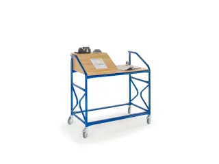 Verrijdbare lessenaar,HxBxD 1240x1230x690mm,m. klapdeksel,romp RAL5010 - 1