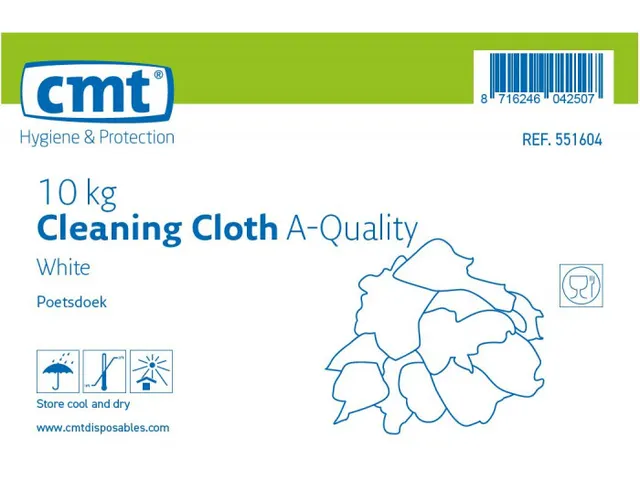 CMT Poetsdoek A-kwaliteit Wit 10kg Baal