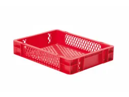 Euronorm-stapelbak 7l 75x 400x 300mm Wanden/bodem Opengewerkt Rood