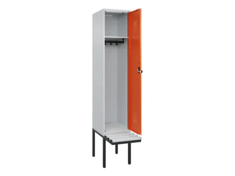 locker met bank,HxBxD 2120x400x815mm,1vak,vak B 400mm,draaigrendel